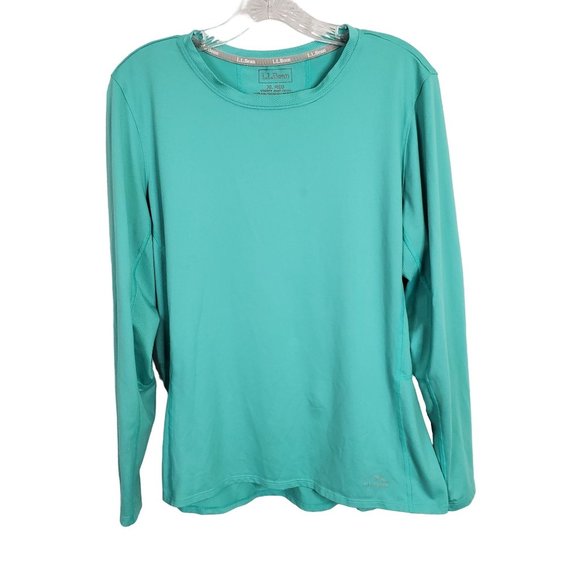 LL Bean Womens Size XL Shirt Activewear Stretch Mesh Breathable Vented Aqua - Picture 2 of 8